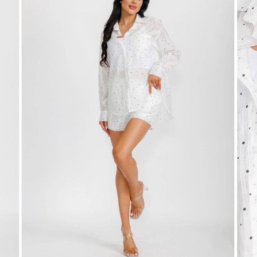 Micro Polka Dot Top and Short Set